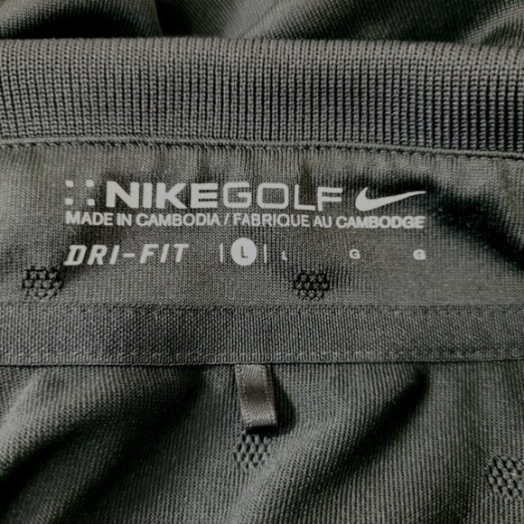Nike Golf Dri Fit Black All Over Pattern Polo Size Large - Picture 3 of 5